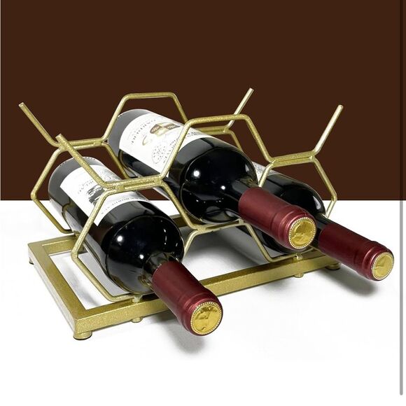 Countertop Wine Rack for 5 Bottles, Stylish and Functional - Picture 3 of 4